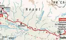 Übersichtskarte der Nepal Trekkingtour Karte zeigt Trekkingroute durch Nepal von Kathmandu durch Annapurna-Region.