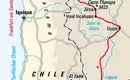 Unsere Wanderroute durch Chile und Bolivien erkunden Karte der Reiseroute durch Chile und Bolivien, zeigt wichtige Orte und Landschaften.