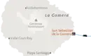 Karte von La Gomera mit wichtigen Orten Karte von La Gomera mit San Sebastián, Valle Gran Rey und Garajonay Nationalpark.