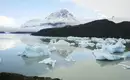 Eisberge im Lago Grey, Patagonien Blick auf treibende Eisberge im Lago Grey vor Bergkulisse in Patagonien.