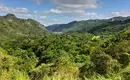 Panorama der kubanischen Landschaft Grüne Hügel und Wälder unter blauem Himmel in Kuba