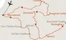 Reiseroute durch Marokko Karte der Tour von Marrakesch bis zum Bougmez-Tal und zurück über Skoura.