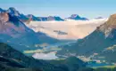 Toller Blick auf den Silvaplanersee Atemberaubendes Berg- und Seepanorama im Oberengadin bei St. Moritz.