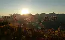 Sonnenaufgang über den Allgäuer Alpen Sonnenaufgang mit Pflanzen im Vordergrund und Bergsilhouette der Allgäuer Alpen im Hintergrund. Ideal für Wanderungen.