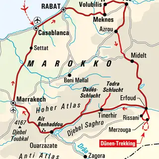 Magische Highlights Marokkos: Erkundung der Königsstädte und Sahara-Dünen