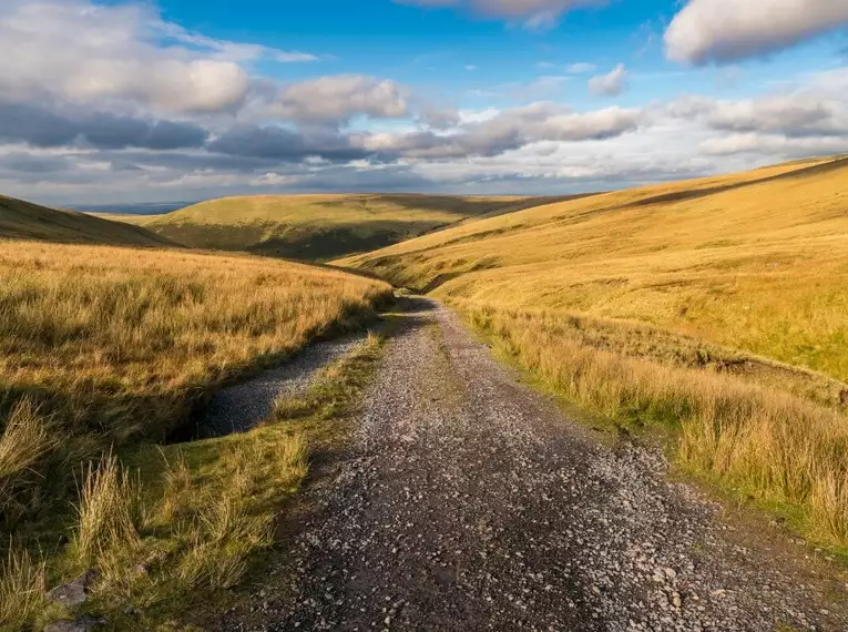 Wandern in England bedeutet: weite Moorlandschaften, einsame Pfade und sanfte Hügel bis zum Horizont.