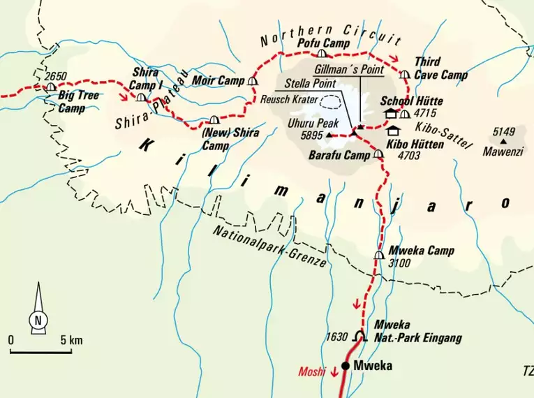 Kilimanjaro Lemosho-Route (Northern Circuit) - individuell