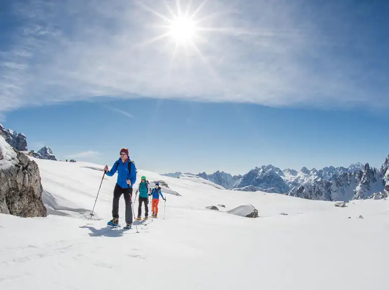 Schneeschuhwandern über Silvester in den Dolomiten
