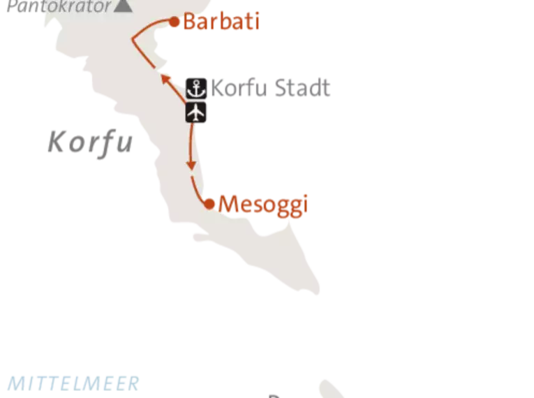 Korfu Trail  - von der Küste zum Dach der Insel