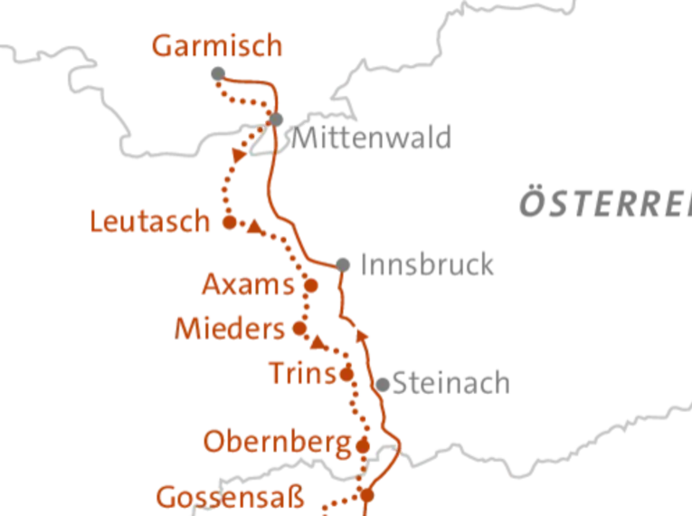 Alpenüberquerung Garmisch - Sterzing individuell mit Hotelkomfort