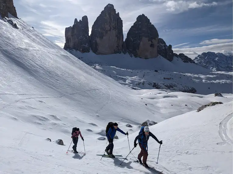 Skitouren am Fuße der Drei Zinnen