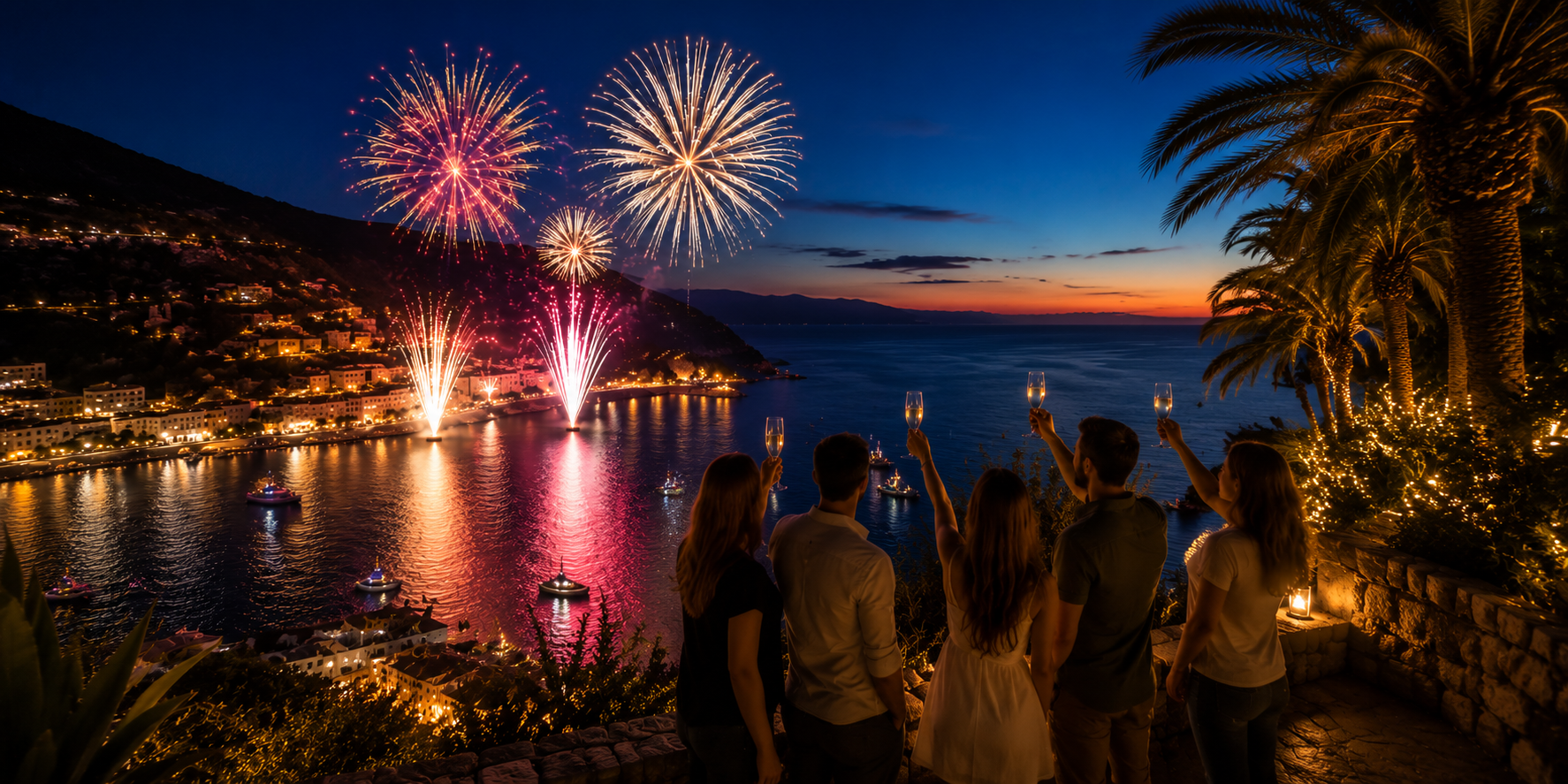 Silvester in der Buch von Madeira