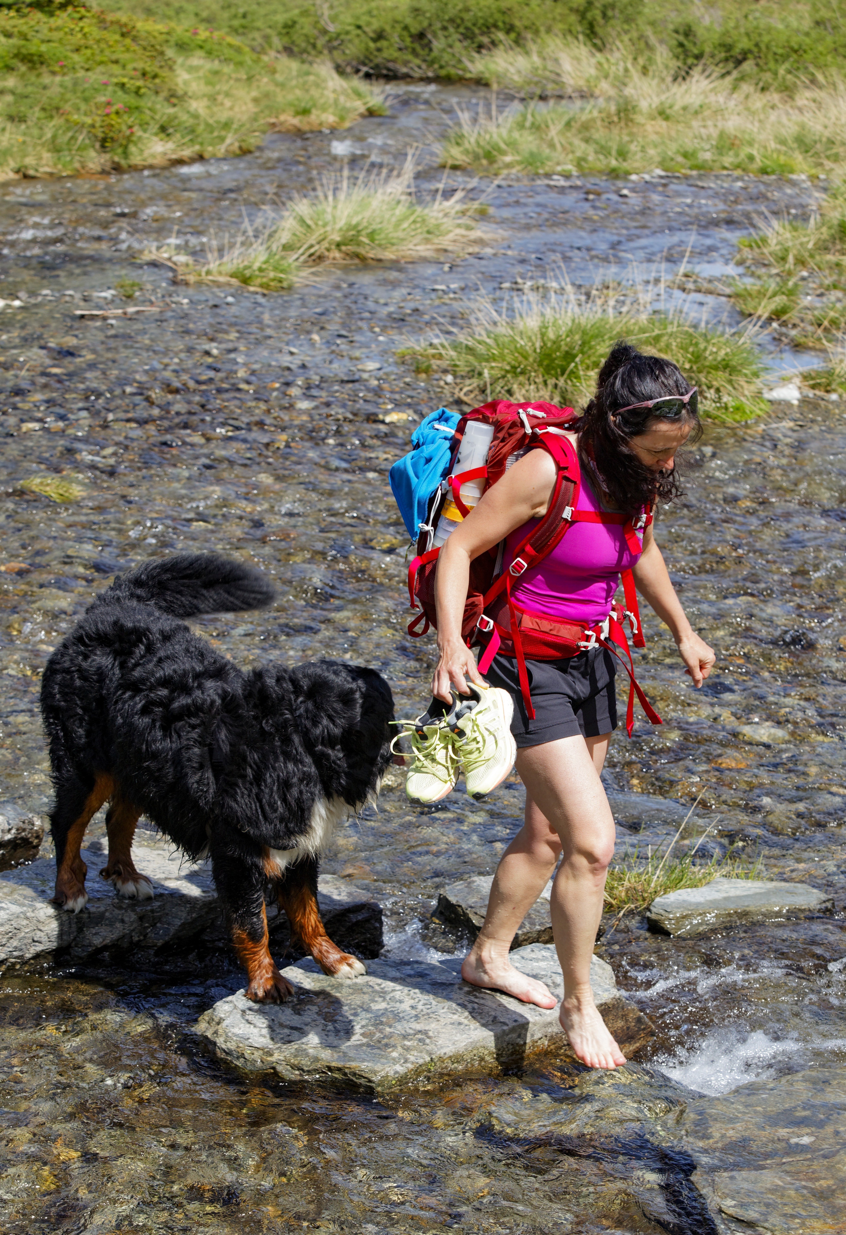 Bäche sind ideale Plätze für eine kurze Abkühlung – achten Sie dabei stets auf die Natur und andere Wanderer